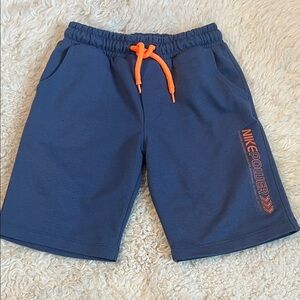 Nike Boys Athletic Shorts in Blue with Orange Details 8Yrs